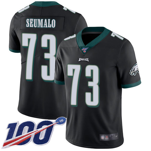 Men Philadelphia Eagles #73 Isaac Seumalo Black Alternate Vapor Untouchable NFL Jersey Limited Player->nfl t-shirts->Sports Accessory